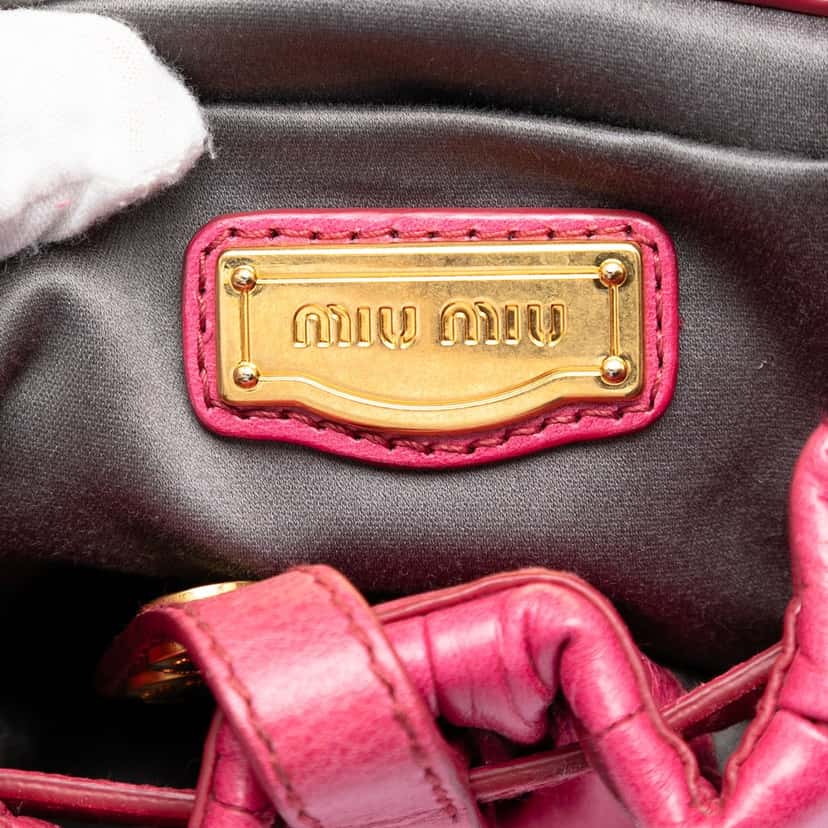 Miu Miu Matelasse Nappa Coffer Satchel Pink Leather Very good condition - Box View