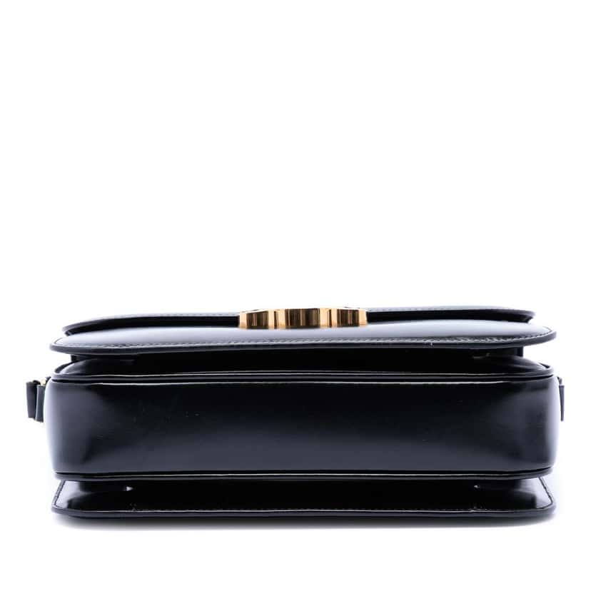 Celine Classique Shiny Calfskin Triomphe Crossbody Black Leather Very good condition - Inside View