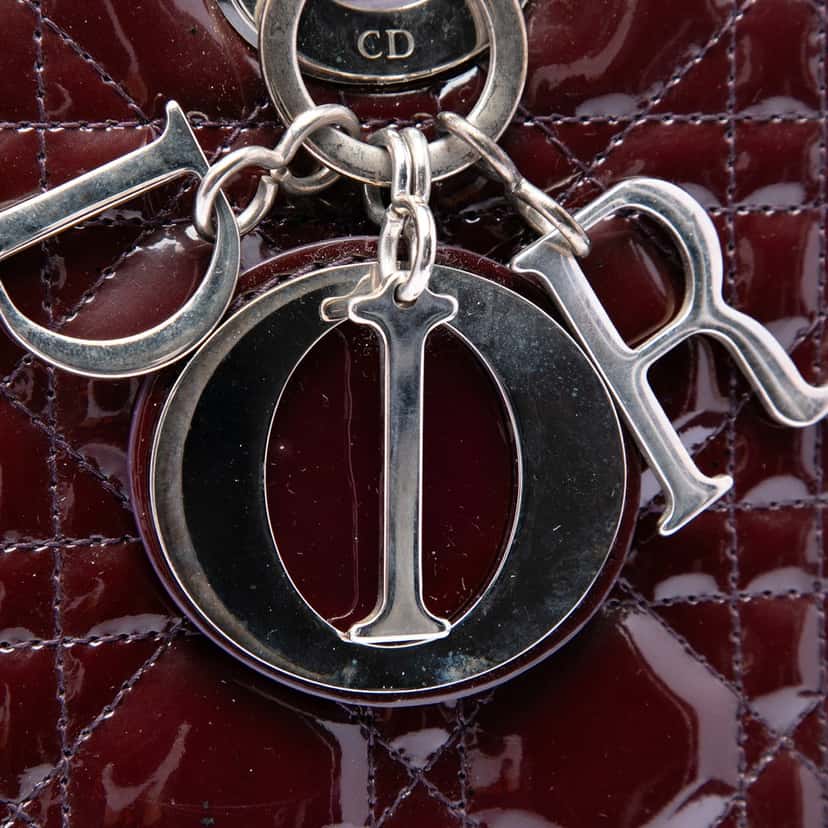 Dior Large Patent Cannage Lady Dior Red Leather Very good condition - Box View