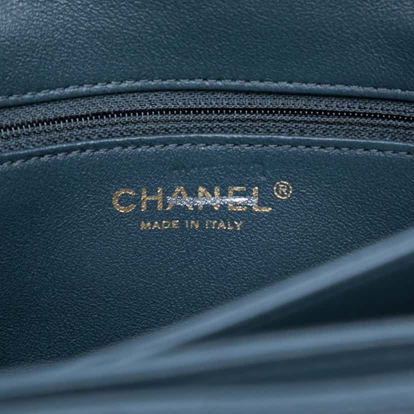 Chanel Large Lambskin Trendy CC Top Handle Flap Blue Leather Very good condition - Box View