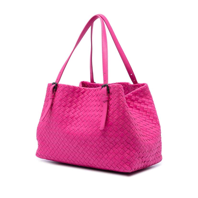 Bottega Veneta Medium Nappa Intrecciato Cesta Tote Pink Leather Very good condition - Back View