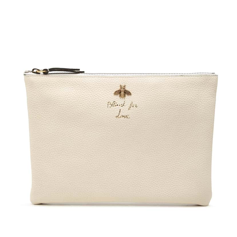 Gucci Calfskin Blind For Love Clutch White Leather Very good condition - Front View