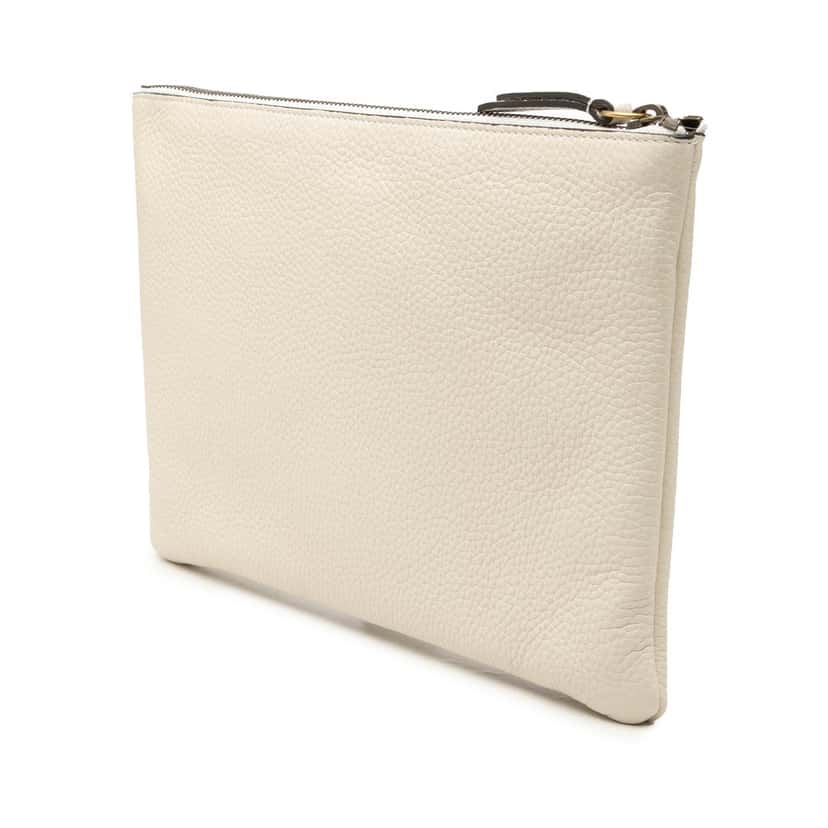 Gucci Calfskin Blind For Love Clutch White Leather Very good condition - Back View
