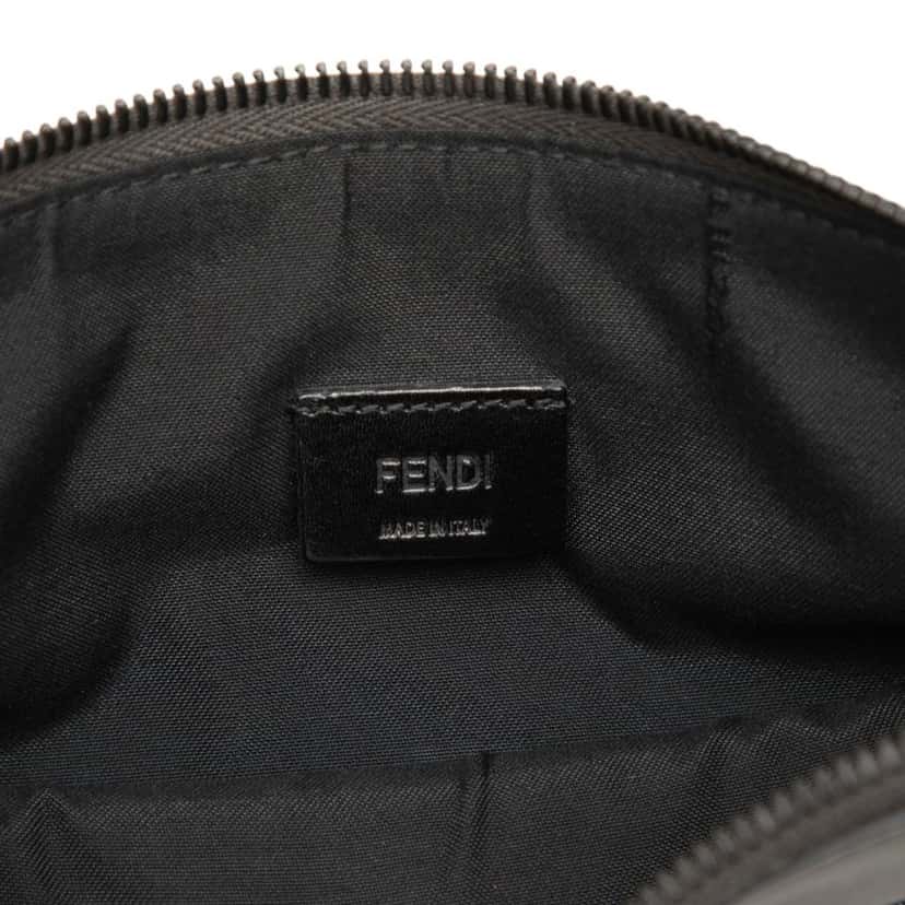 Fendi Leather Monster Eyes Zip Clutch Black Leather Very good condition - Box View