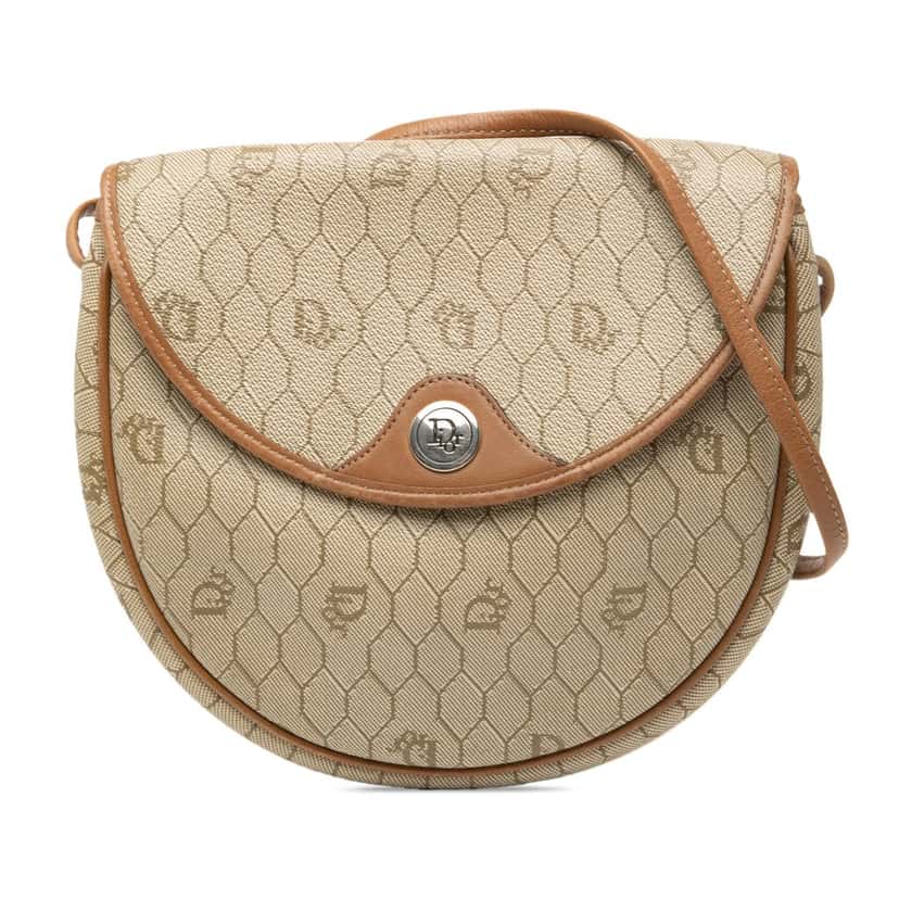 Dior Honeycomb Coated Canvas Crossbody Beige Very good condition - Front View