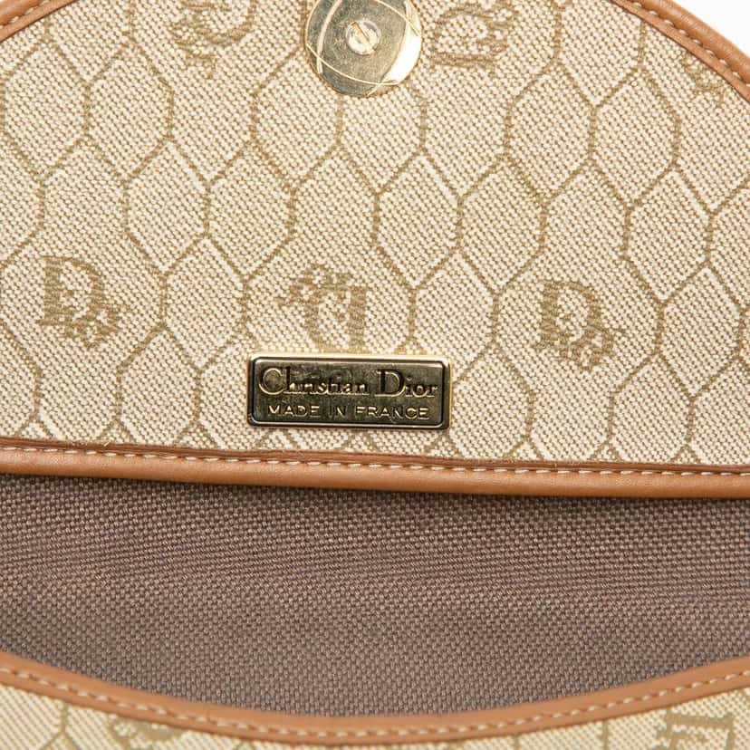 Dior Honeycomb Coated Canvas Crossbody Beige Very good condition - Box View