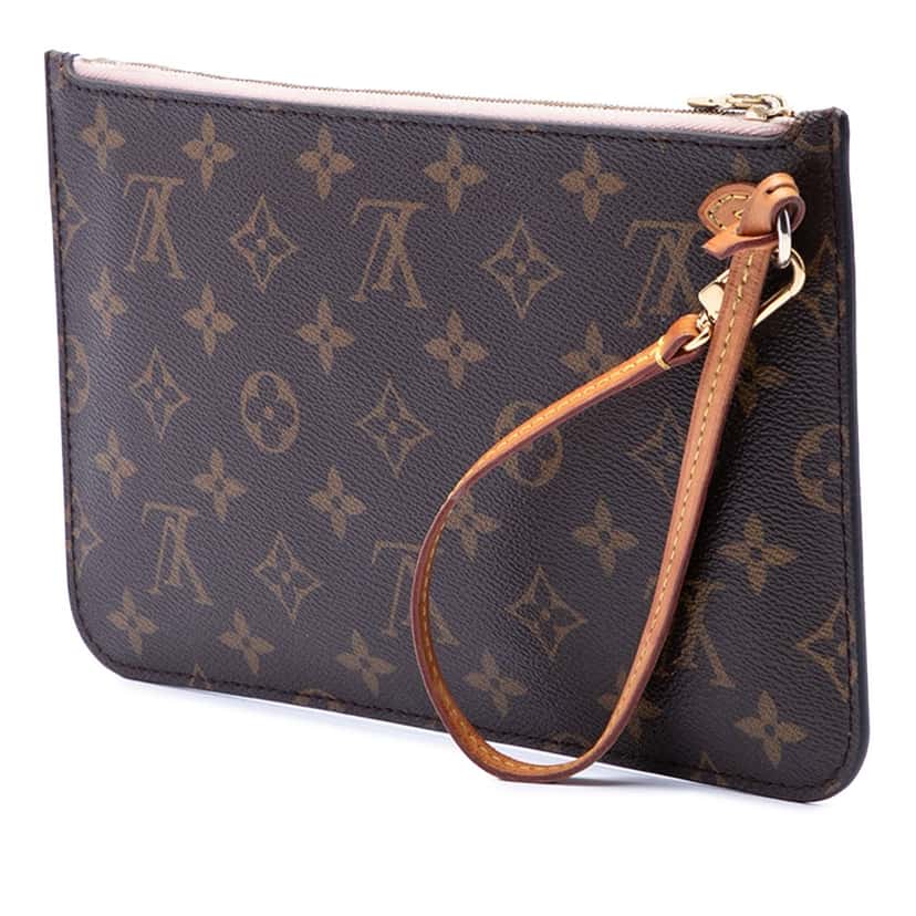 Louis Vuitton Monogram Neverfull MM Pouch Brown Very good condition - Back View