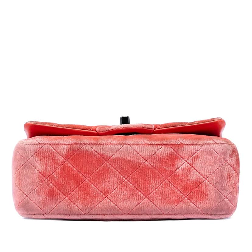 Chanel Mini Rectangular Classic Velvet Single Flap Orange Very good condition - Inside View