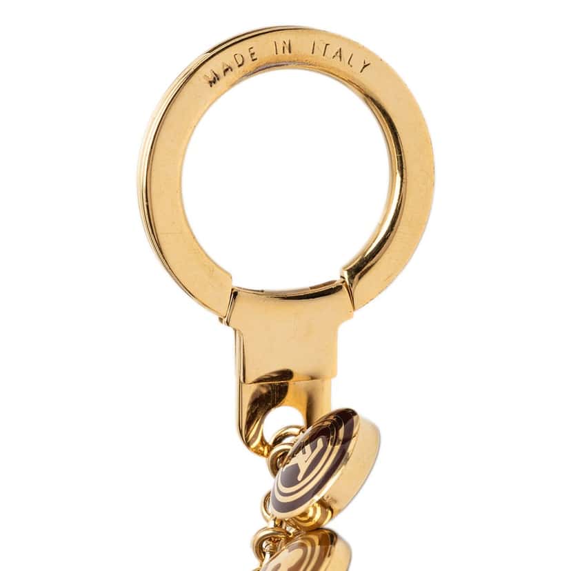 Louis Vuitton Gold Plated and Enamel Pastilles Key Chain and Bag Charm Gold Metal Very good condition - Model View