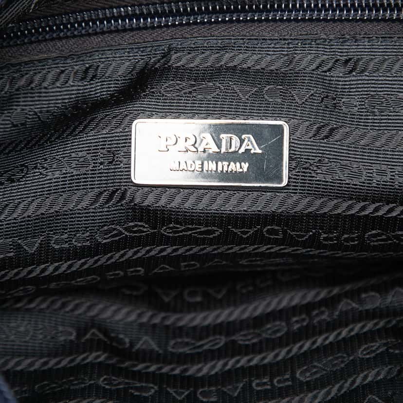 Prada Tessuto Zip Double Buckle Messenger Bag Blue Very good condition - Box View
