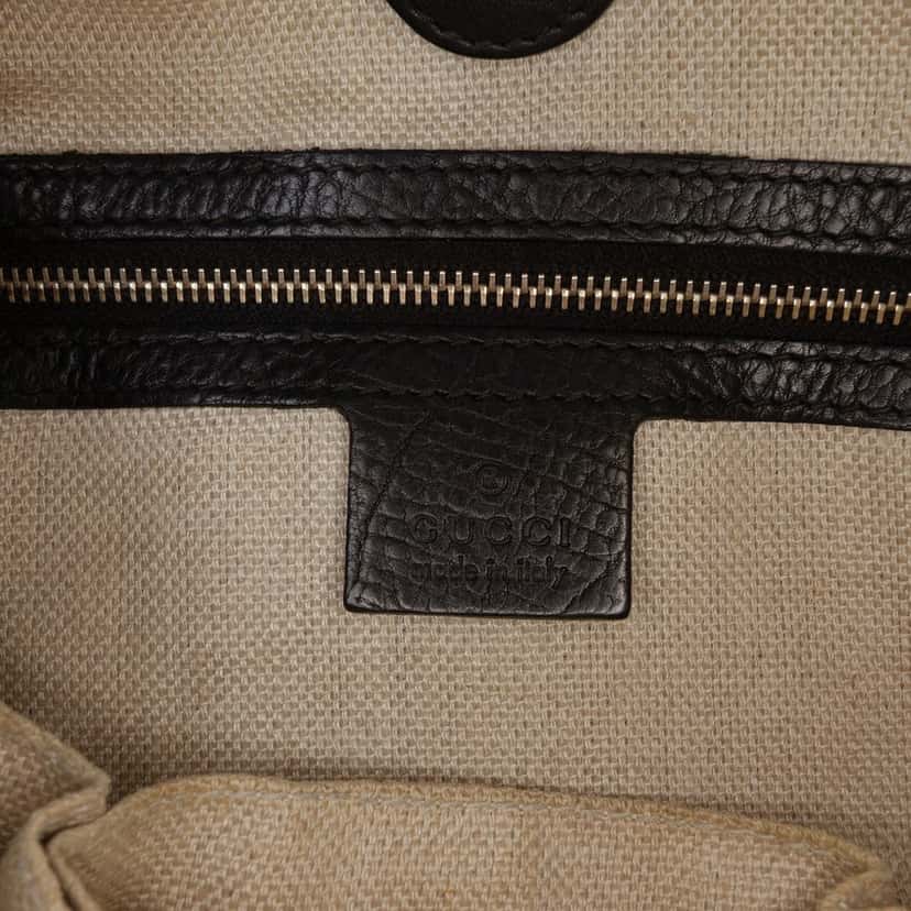 Gucci Leather Marrakech Shoulder Bag Black Leather Very good condition - Box View