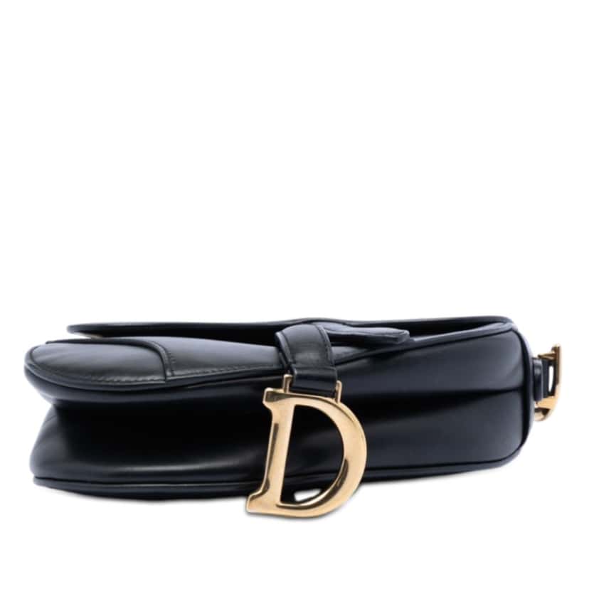 Dior Mini Smooth Calfskin Saddle Bag Black Leather Very good condition - Inside View