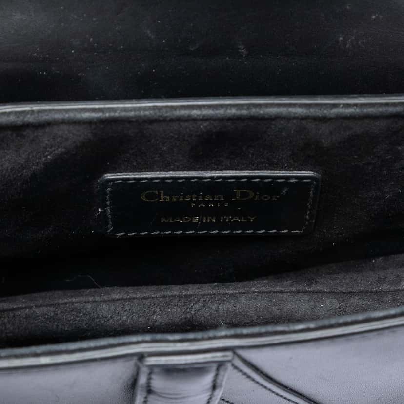Dior Mini Smooth Calfskin Saddle Bag Black Leather Very good condition - Model View