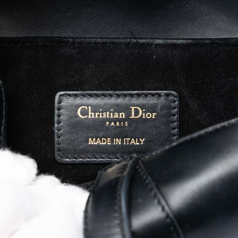 Dior Mini Smooth Calfskin Saddle Bag Black Leather Very good condition - Box View