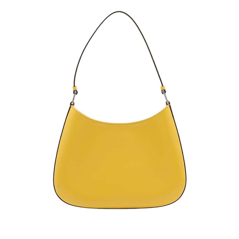 Prada Brushed Leather Cleo Shoulder Bag Yellow Leather Very good condition - Back View