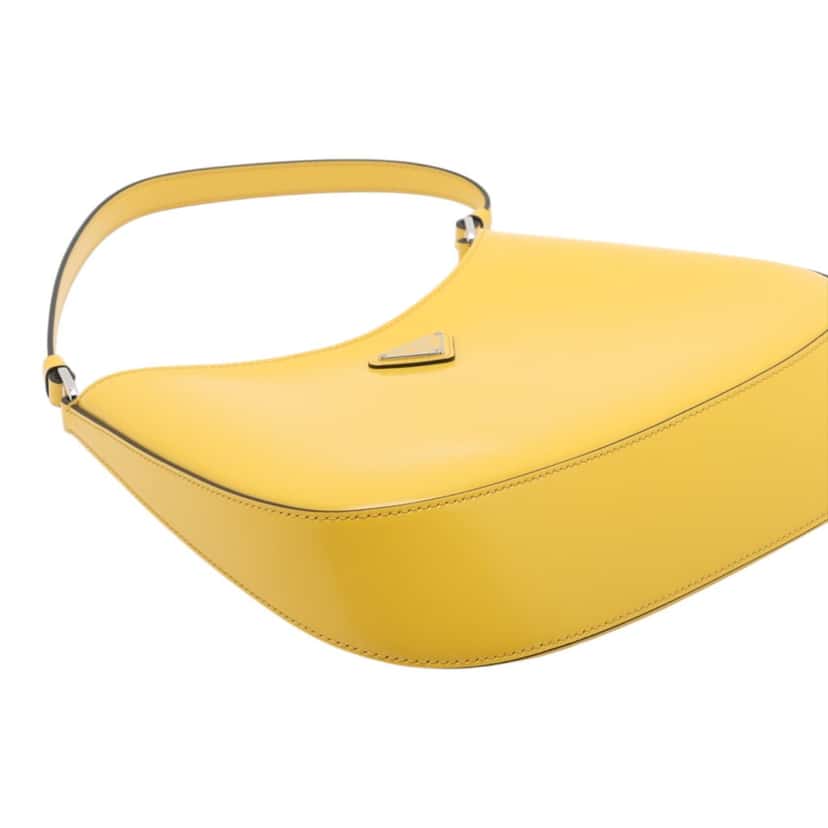 Prada Brushed Leather Cleo Shoulder Bag Yellow Leather Very good condition - Inside View