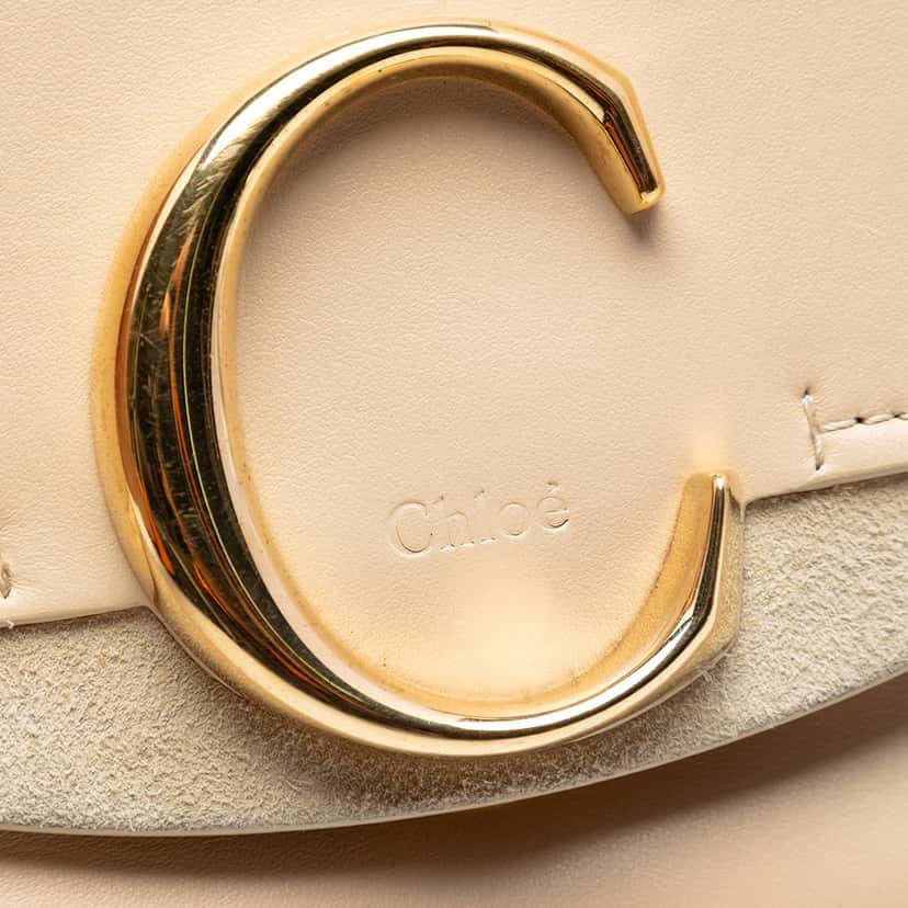 Chloé Mini Calfskin C Satchel Beige Leather Very good condition - Box View