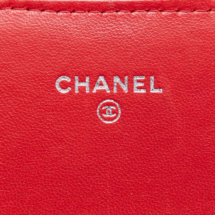 Chanel Tricolor Quilted Lambskin Wallet on Chain Blue Leather Very good condition - Box View