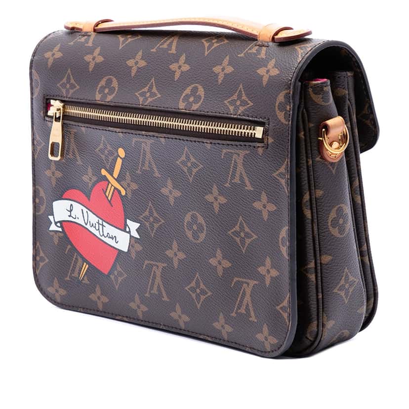 Louis Vuitton Monogram Patches Pochette Metis Brown Very good condition - Back View