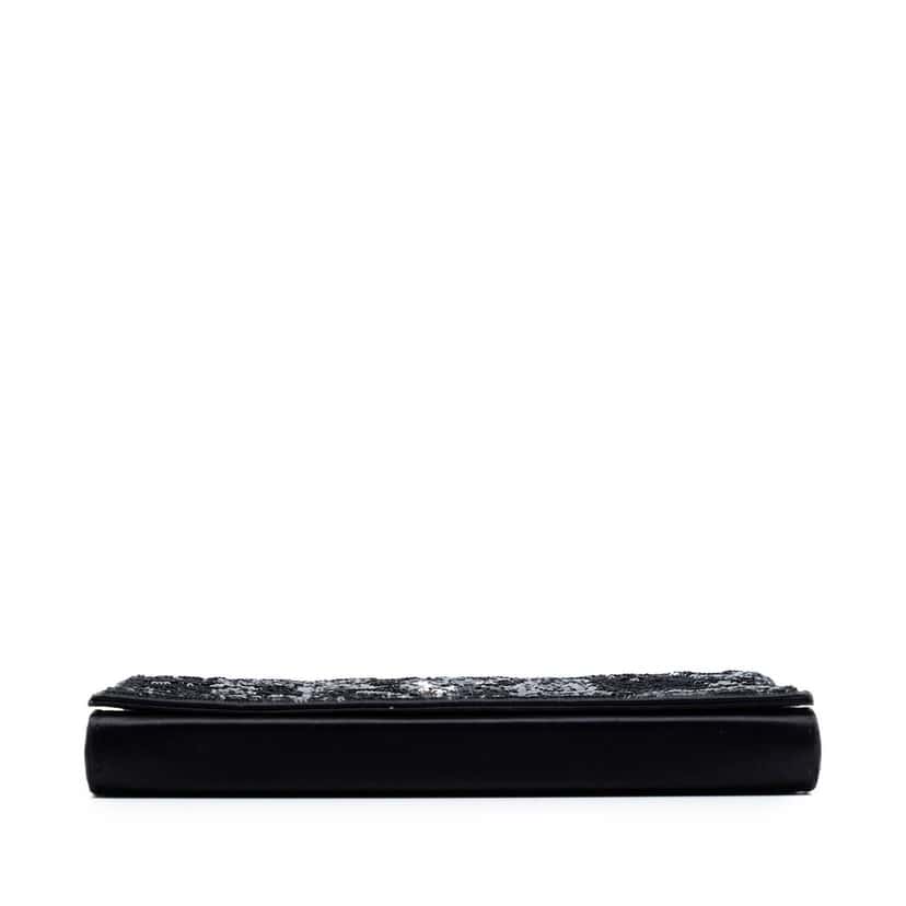 Saint Laurent Sequin Monogram Kate Wallet on Chain Black Very good condition - Inside View