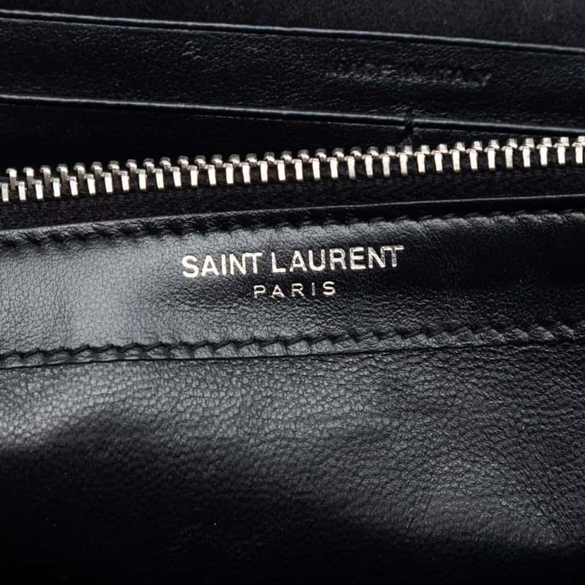 Saint Laurent Sequin Monogram Kate Wallet on Chain Black Very good condition - Box View
