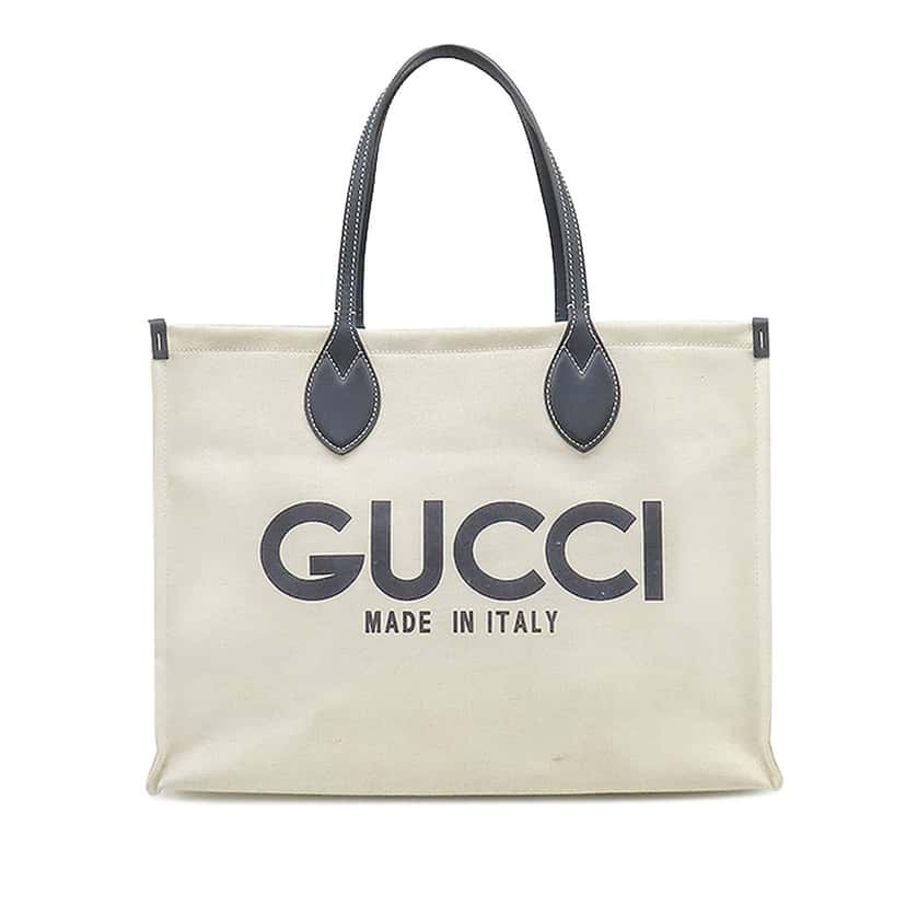Gucci Large Canvas Logo Tote Beige Very good condition - Front View
