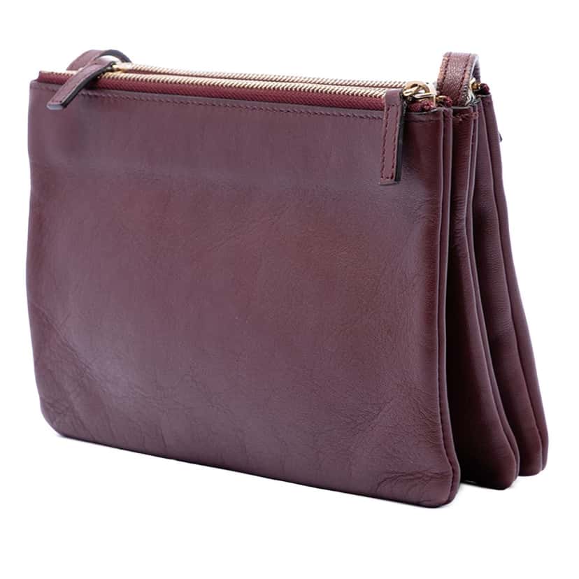 Celine Small Lambskin Trio Crossbody Red Leather Very good condition - Back View