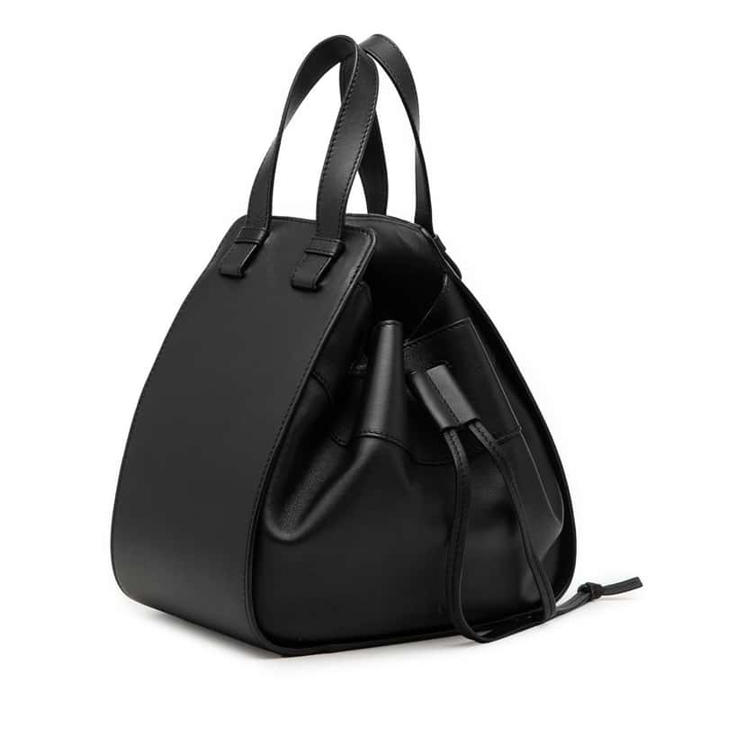 Loewe Small Leather Drawstring Hammock Bag Black Leather Very good condition - Back View