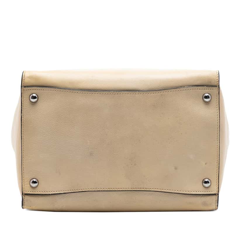 Prada Glace Calf Twin Pocket Double Handle Satchel Beige Leather Very good condition - Inside View