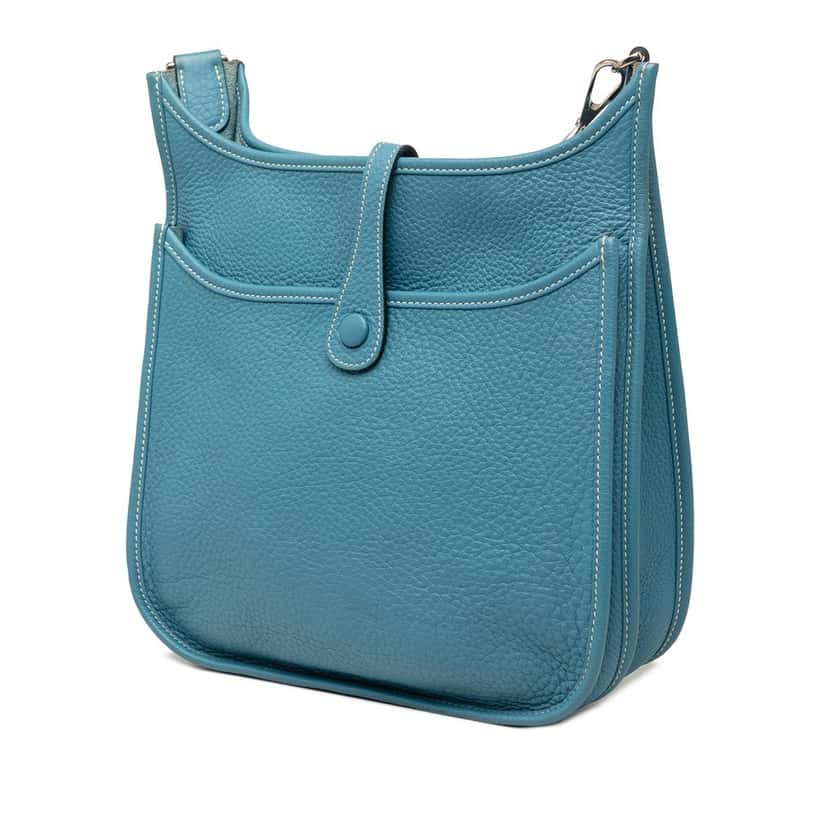 Hermès Clemence Evelyne III 29 Blue Leather Very good condition - Back View