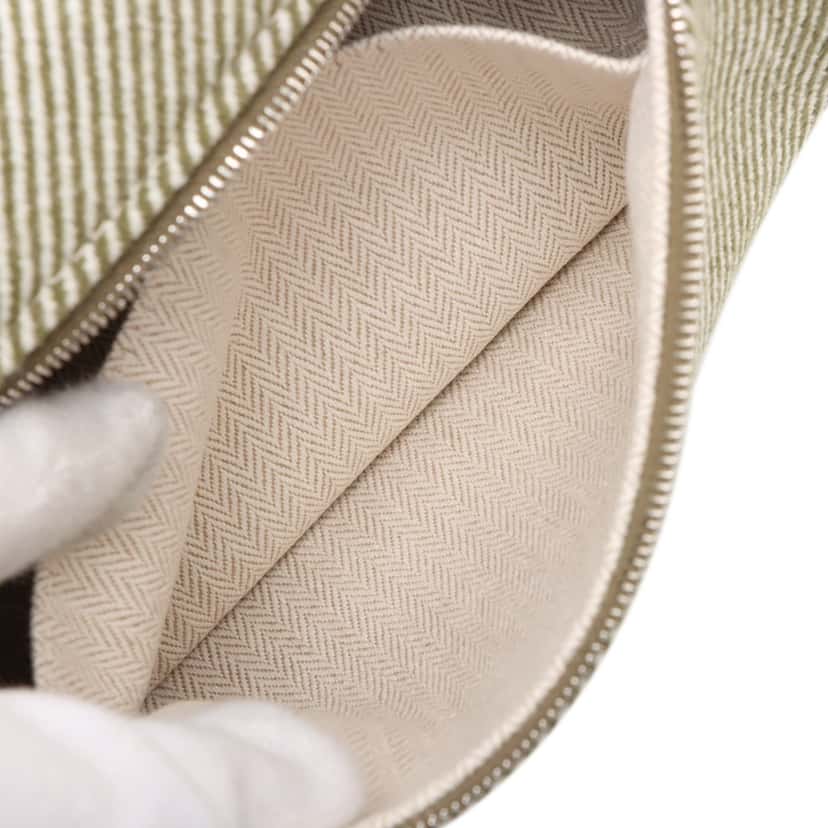 Hermès Small Wool Bride A Brac H Natte Case Green Never worn - Inside View