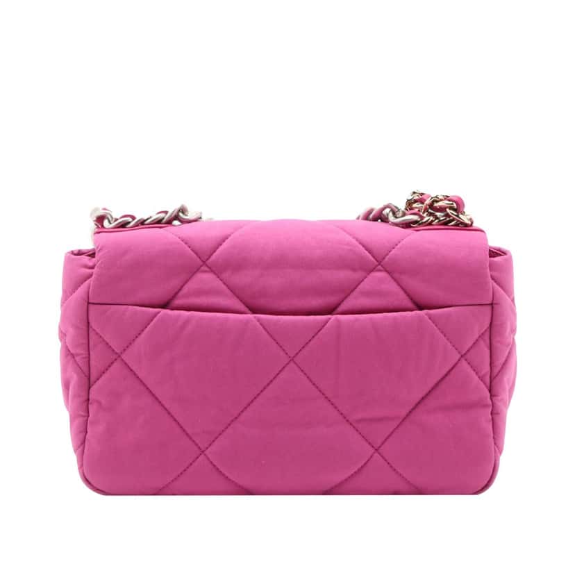 Chanel Medium Canvas 19 Flap Pink Very good condition - Back View