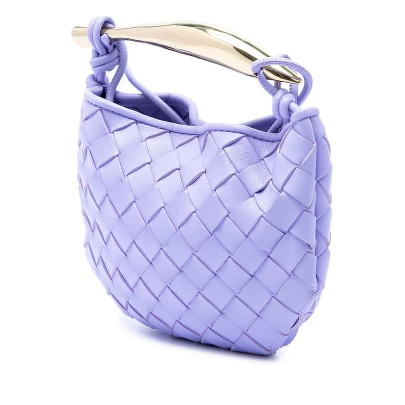 Bottega Veneta Baby Lambskin Intrecciato Sardine Purple Leather Very good condition - Back View