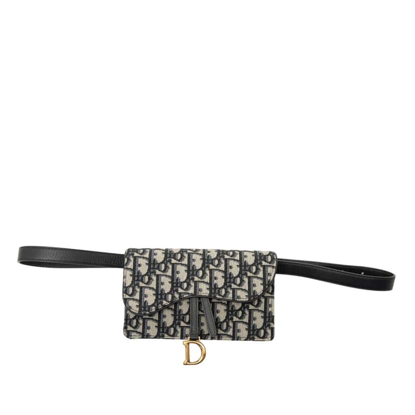 Dior Oblique Canvas Saddle Belt Bag Blue Very good condition - Front View