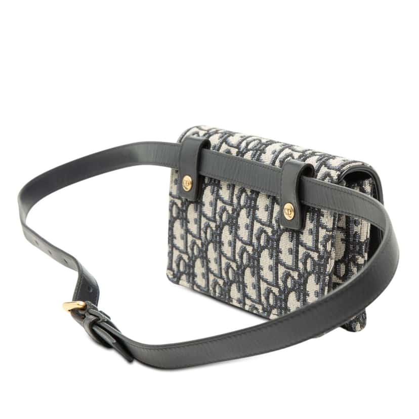 Dior Oblique Canvas Saddle Belt Bag Blue Very good condition - Back View