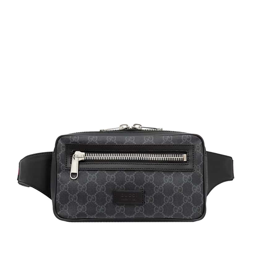 Gucci GG Supreme Web Belt Bag Black Very good condition - Front View