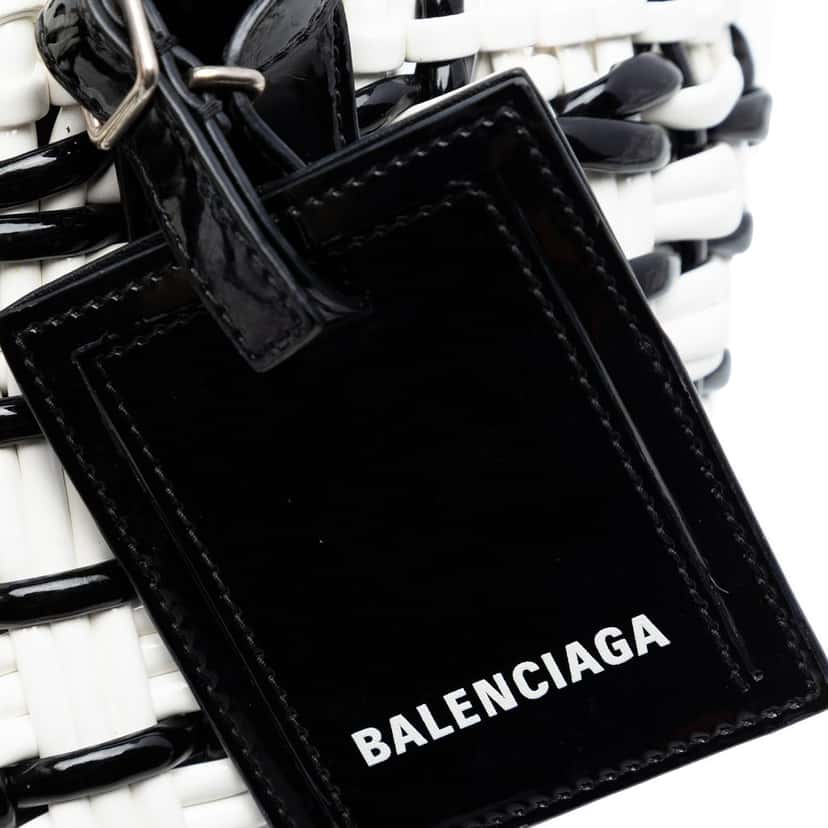 Balenciaga Faux Leather Bistro Basket Bag XXS White Very good condition - Box View