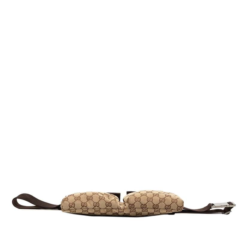 Gucci GG Canvas Double Pocket Belt Bag Beige Very good condition - Inside View