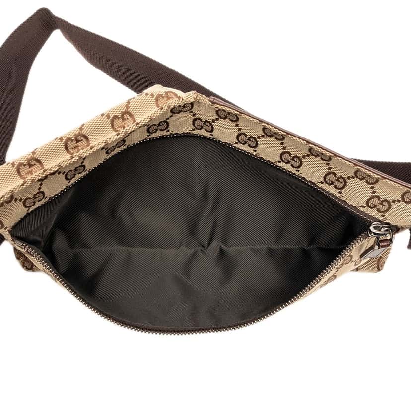 Gucci GG Canvas Double Pocket Belt Bag Beige Very good condition - Model View