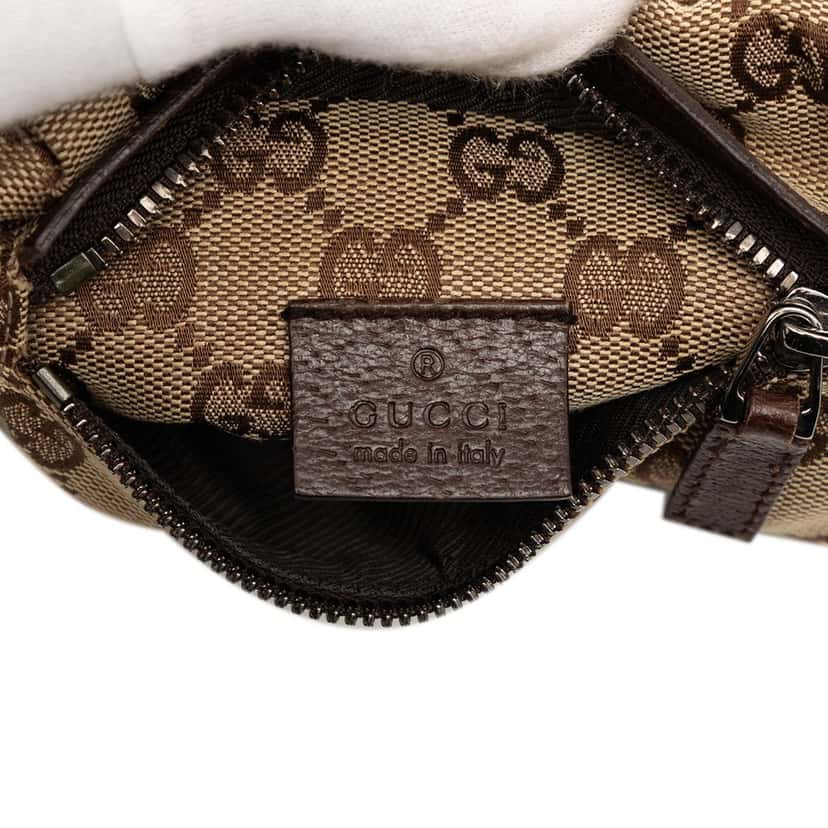 Gucci GG Canvas Double Pocket Belt Bag Beige Very good condition - Box View