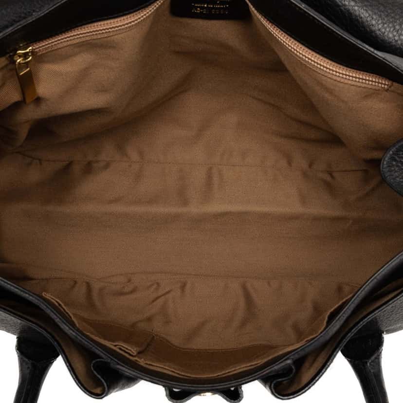 Salvatore Ferragamo Leather Gancini Flap Handbag Black Leather Very good condition - Model View