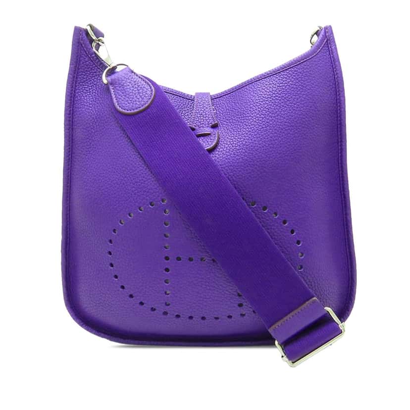 Hermès Clemence Evelyne III PM Purple Leather Very good condition - Front View