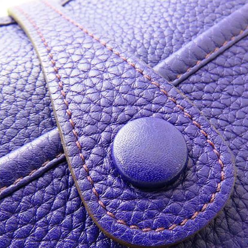 Hermès Clemence Evelyne III PM Purple Leather Very good condition - Box View