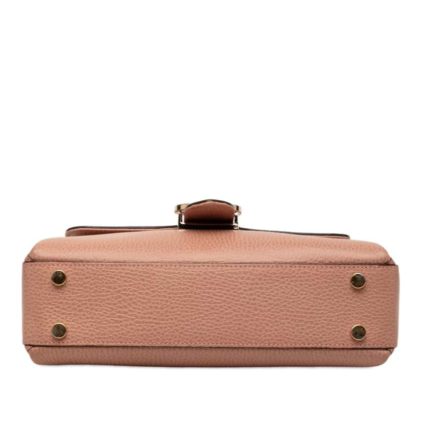 Gucci Small Dollar Calf Interlocking G Satchel Pink Leather Very good condition - Inside View