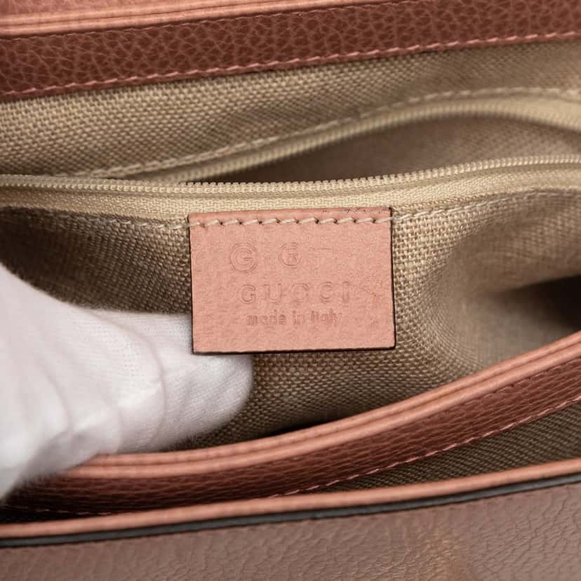 Gucci Small Dollar Calf Interlocking G Satchel Pink Leather Very good condition - Box View