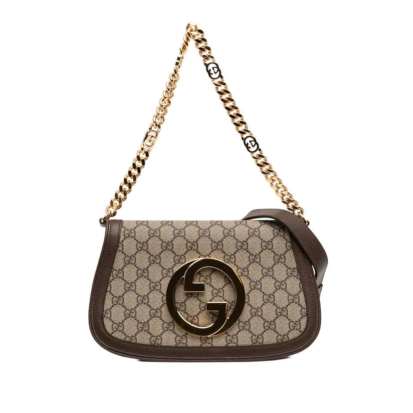 Gucci Small GG Supreme Blondie Chain Satchel Beige Very good condition - Front View