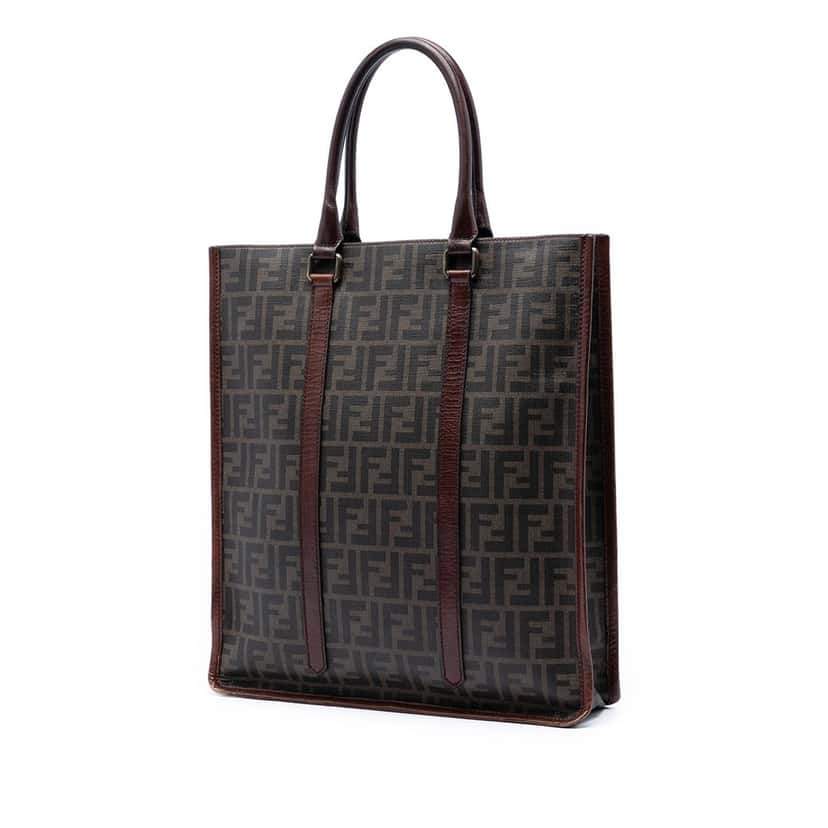 Fendi Zucca Coated Canvas Vertical Tote Brown Very good condition - Back View