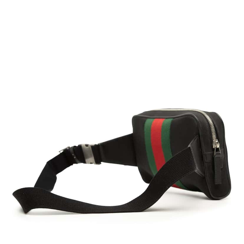 Gucci Canvas Techno Web Belt Bag Black Very good condition - Back View