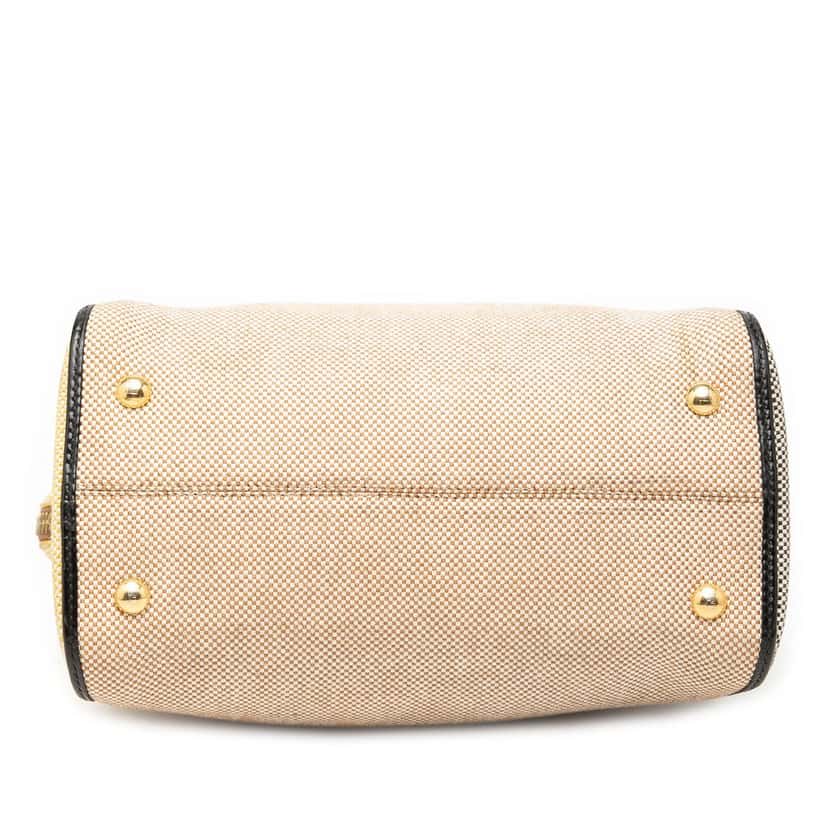 Fendi Mini Canvas Colorblock Chameleon Satchel Beige Very good condition - Inside View