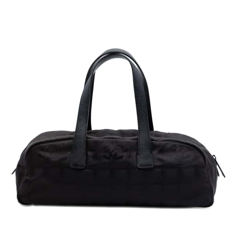 Chanel New Travel Line Nylon Handbag Black Very good condition - Front View